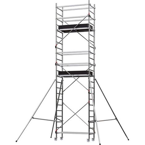 Echafaudage roulant alu - embase simple - hauteur de travail max 6.90m - 603715