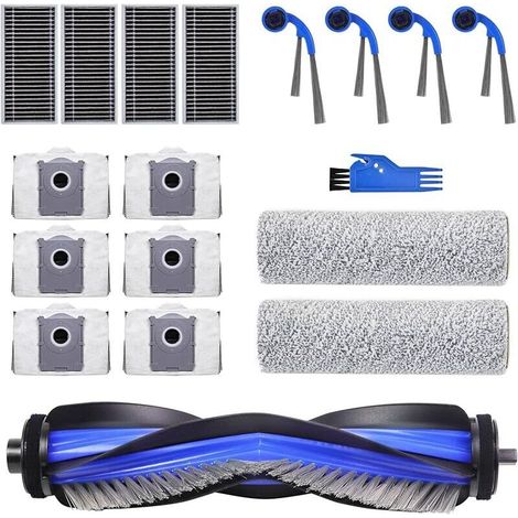 Accesorios para la aspiradora ECOVACS DEEBOT T80 Omni: 1 cepillo principal, 2 rodillos, 4 cepillos laterales, 4 filtros HEPA, 6 bolsas para el polvo, 1 herramienta de limpieza. (1/5)