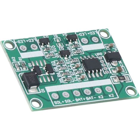 Carte de circuit imprimé de commande pour lampe solaire de jardin : voyant jaune clignotant alternatif 6 V/12 V, voyant d’avertissement clignotant lentement 3,7 V. (1/5)