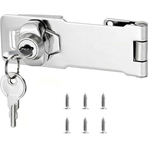 Abschließbare Überfalle 100mm mit Schlüssel, Rostfreier Stahl, Schrankschloss