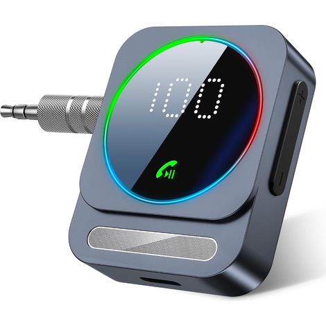 1 Receptor de audio inalámbrico, Bluetooth 5.3, doble salida AUX, RCA de 3,5 mm, para coche/sistema de alta fidelidad/auriculares (1/5)