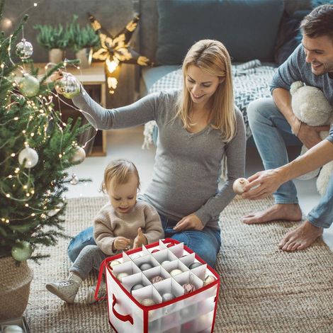 Große, faltbare, weiße, transparente PVC-Aufbewahrungsbox mit mehreren Regalböden, perfekt für Weihnachtsfeiern (1 Stück im Lieferumfang enthalten). (1/5)