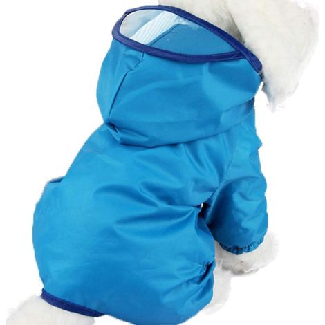 Veste Imperméable Chiot Chien Caniche Pet Imperméable Bleu (1/4)