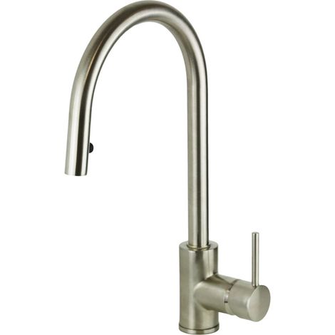 Miscelatore lavello cucina in colore acciaio spazzolato con doccia a scomparsa Gattoni 0350/PCNS Acciaio Spazzolato (1/3)