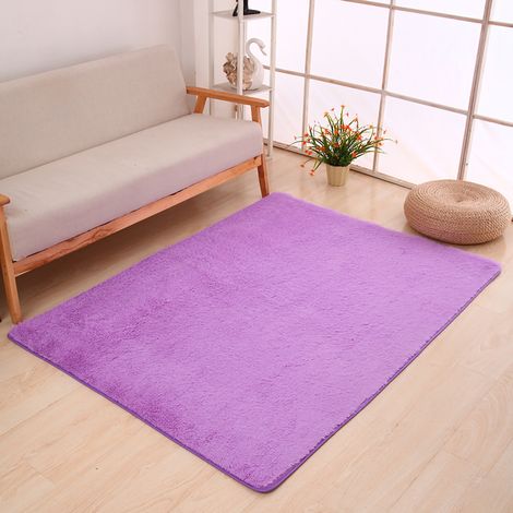 Tapis de sol violet en fibre de polyester pour chambre à coucher, 2,62 x 3,94 pi, décoration intérieure (1/2)