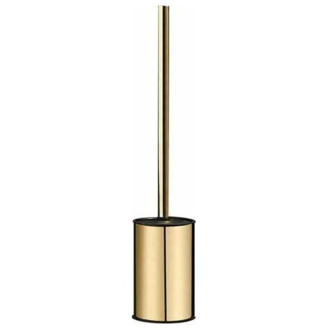 Brosse WC murale dorée en acier inoxydable 304 rond pour salle de bain (doré) (1/5)