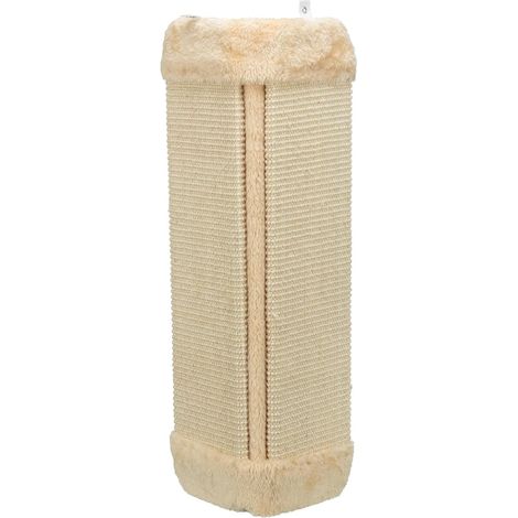 Griffoir d'angle pour chambre - Surface à gratter en sisal - Dos recouvert de peluche - Herbe à chat - 50 × 23× 2.5cm - 43431 (1/4)