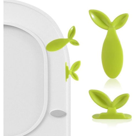 Lot de 2 poignées adhésives pour abattant de toilette - Lève-abattant mains libres pour salle de bain à domicile (1/5)