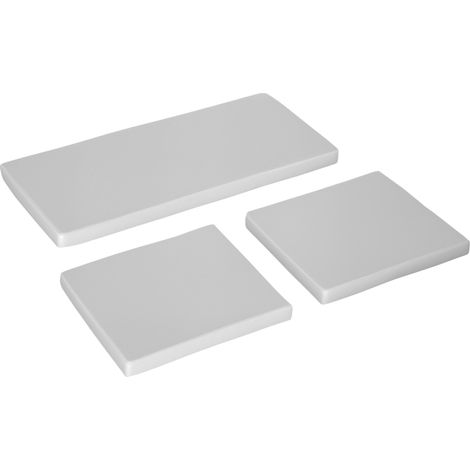 Outsunny Outdoor Seat Cushion Pads for Rattan Furniture, 3 PCs Garden Furniture Cushions, Grey