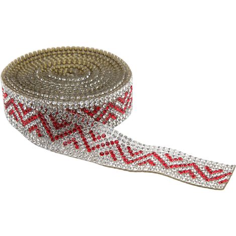 Chaîne Strass 2m Rouge Ruban Texturé 2cm Largeur pour DIY Mariage Fête Brillant (1/5)