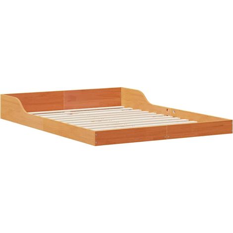 Lit double,Lit adulte,Cadre de lit Marron cire 140 x 190 cm Bois massif en pin CFW5882197 (1/5)