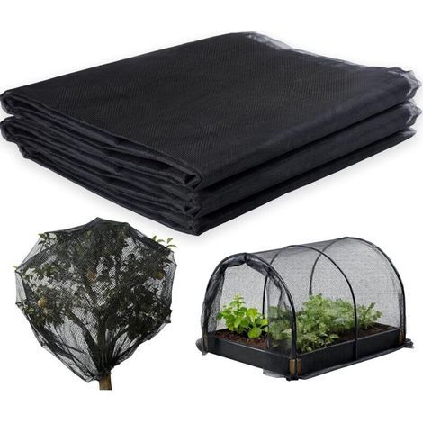 Moustiquaire d'extérieur. filet de protection contre les insectes. maille fine pour jardin. barrière anti-oiseaux. protection des plantes. filet de jardin (3 x 4 m. noir) (1/5)