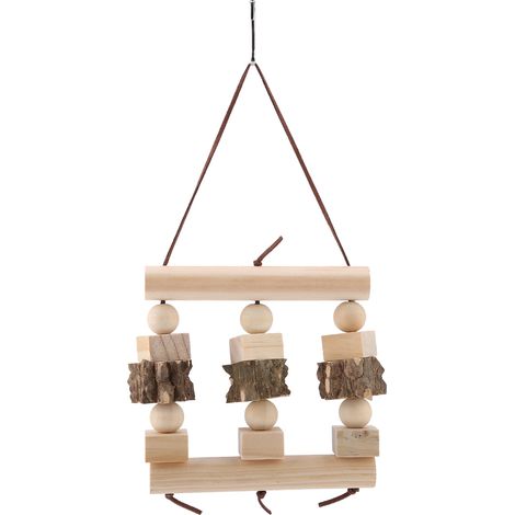 Perchoir En Bois Pour Oiseau - Jouet À Mâcher Avec Balance - Accessoire De Cage Pour Perroquet - 1 Pièce (1/5)