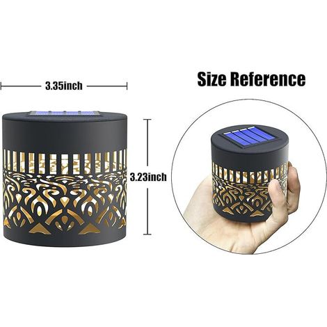2pcs Set grande lumière de clôture solaire en métal, mur extérieur, terrasse, étape éclairage solaire, motif Mandala, jardin, Cour, arrière - Cour colonne étanche clôture lumière (1/5)