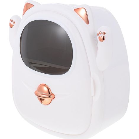 Porte-papier toilette en plastique blanc, sans perçage, design gain (1/5)