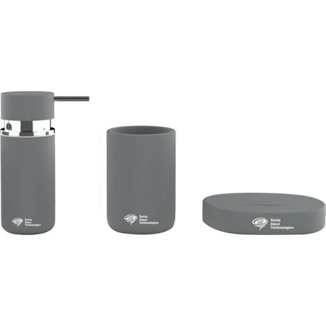 Swiss Aqua Technologies Zubehörset Infinitio Seifenspender + Seifenschale + Keramikbecher Mattgrau PackSAT-Mattgrau