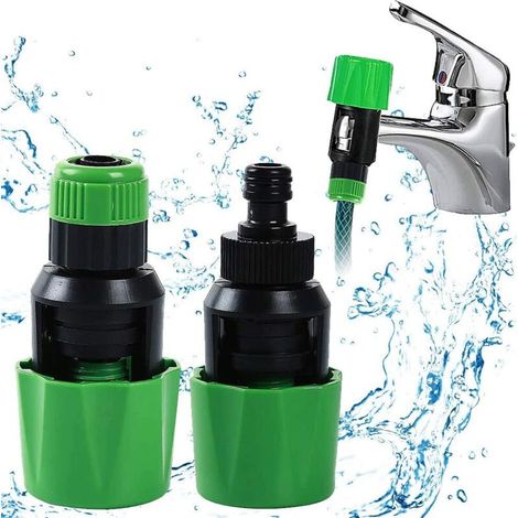 Connettore per rubinetto in 2 pezzi, adattatore universale per rubinetto, connettore per tubo dell'acqua, raccordo regolabile in plastica per tubo da giardino, per attacco rapido del tubo da giardino