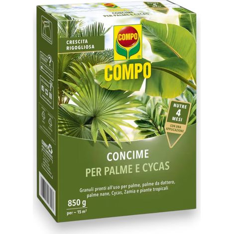 Concime granulare a lena cessione per palme cycas e piante tropicali confezione 850 gr Compo (1/5)