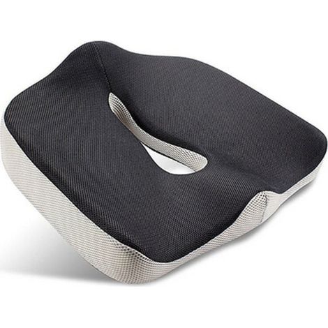 Coussin en Mousse à Mémoire Forme Siège, Coussin pour Chaise de Bureau, Coussin Lombaire,Coussin pour Chaises, Coussin pour Voiture, Coussin Orthopédique pour Le Coccyx,Housse Lavable,Gris (1/4)