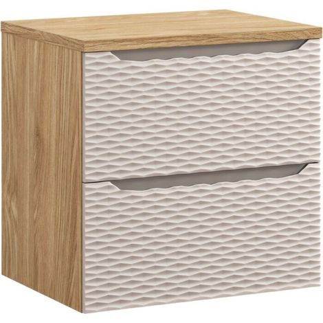 Set da bagno YOKA beige: mobile sottolavabo con cassetti 60 cm + piano lavabo