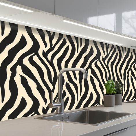SCHIENALI CUCINA Zebra - Stampa - Classico - Nero 150x60 cm (1/5)