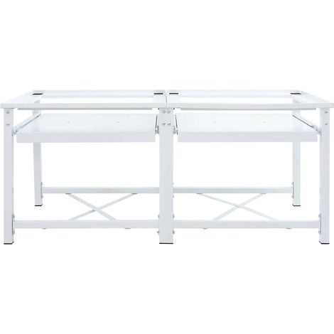 Double socle pour machine à laver étagères coulissantes blanc CFW63314 (1/5)
