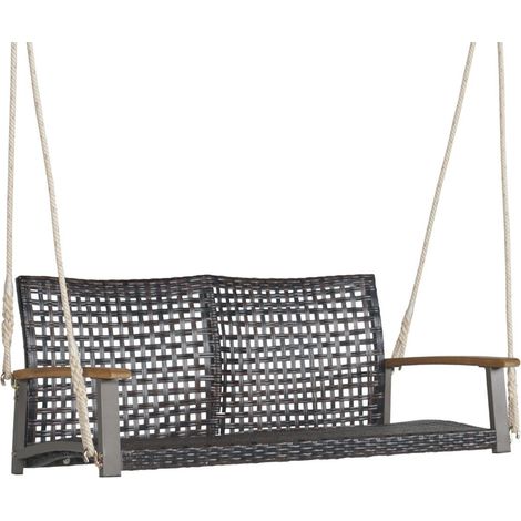 Panca altalena per panca sospesa da esterno in rattan pe con 2 corde 131 x 68 x 54 cm 88303981 88303981 88303981 88303981 88303981 88303981 88303981 88303981 88303981 88303981 88303981 88303981