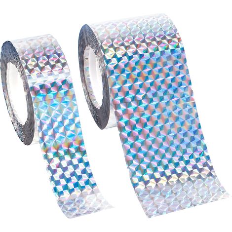 Bande Répulsive Antioiseaux 2 Pcs Bande Répulsive Réfléchissante pour Oiseau Ruban Réfléchissant Holographique Brilant Double Face pour Oiseau Respectueux de l'environnement pour Jardin Ferme, 80m (1/5)