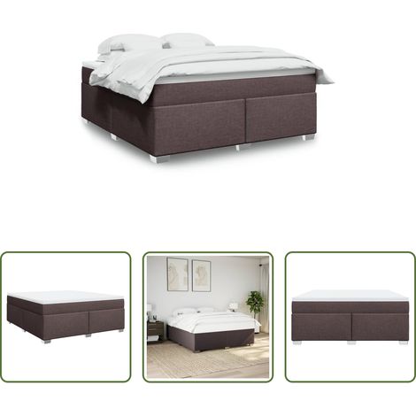 vidaXL Taschenfederkern - Boxspringbett mit Matratze Dunkelbraun 180x200 cm Stoff (1/5)