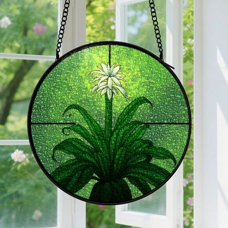 12.5cm Suspension en vitrail, attrape-soleil coloré artistique unique, décoration maison intérieure, cadeau Fête des Pères, Noël pour homme, femme (1/5)