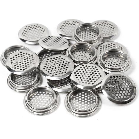 20 grilles de ventilation rondes, grilles de ventilation, grilles de ventilation en acier inoxydable, trous de ventilation (1/5)