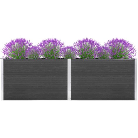 FIMEI Lit surélevé de jardin 200x100x91 cm WPC Gris (1/5)