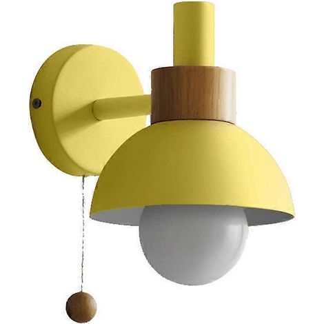 Wohnzimmer-/Veranda-/Flurlampe, moderner minimalistischer nordischer Stil, Nachttischlampe, Wandleuchte in Macaron-Form (gelb) (1/5)