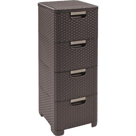 Curver regał z 4 szufladami 4x14l /ciemny brąz