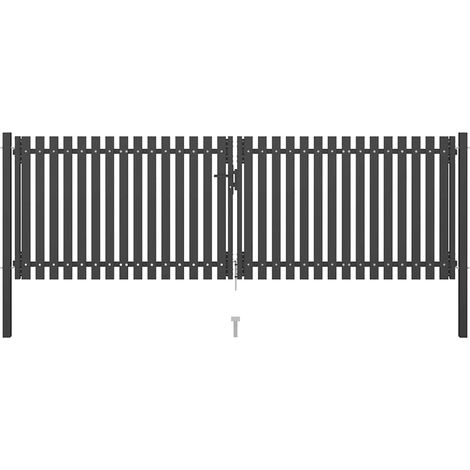 Garden Fence Gate Steel 4x1.5 m Anthracite vidaXL