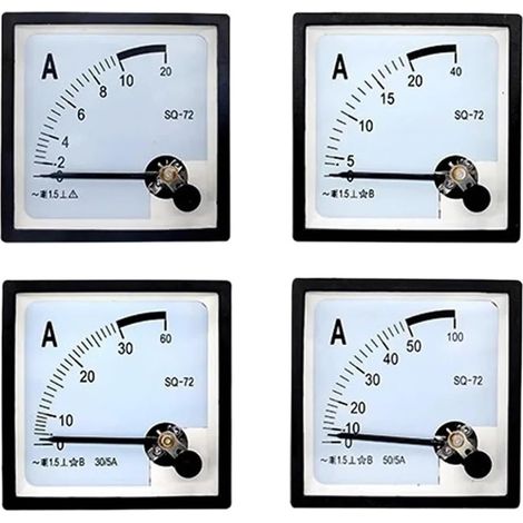 1 Ampèremètre Analogique SQ-72 72x72mm 3A Pour Tableau Électrique Industriel (1/4)