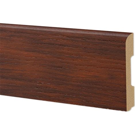Battiscopa BC Spazzolato in POLIMERI EqualWood HI-TEC 68x10mm Bianco, Alluminio ecc. (prezzo al metro)-NOCE (1/2)