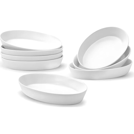 Plat à Four de Cuisson Porcelaine, Plats à Gratin - pour Lasagnes, Quiché, Tiramisu et Gratins - Plat à Lasagnes en Céramique - Grand Plat à Gratin -340 ml, 19x11,4x3,5 cm (1/5)