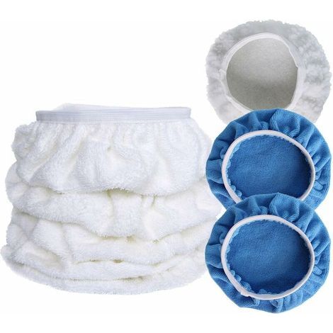 7pcs 9-10" microfibre peluche voiture polissage polisseuse épilation bonnet tampon de polissage couverture (1/5)