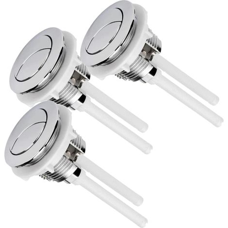 Bouton de Réservoir de Toilette Rond 48mm Argenté 3 Pièces (1/5)