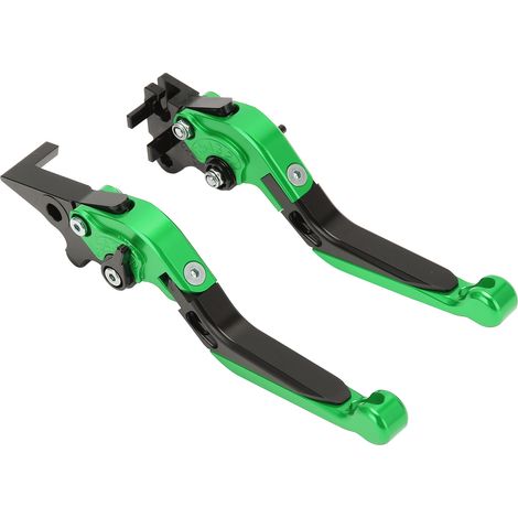 Levier de frein et d'embrayage moto en alliage d'aluminium CNC, remplacement pour PCX 125/150 (version frein à tambour), toutes années, paire, vert (1/5)