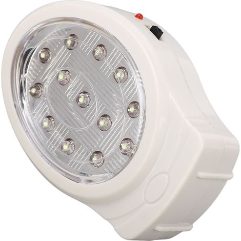 2-W-LED-Notleuchte, kaltweiß, 2 Modi, wiederaufladbar, energieeffizient, Netzanschluss, Überspannungsschutz, EU-Stecker (110–240 V) (1/5)