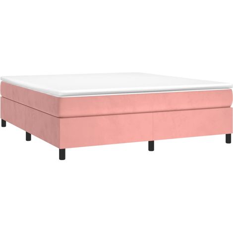 Estructura de cama con somier terciopelo rosa 180x200 cm vidaXL