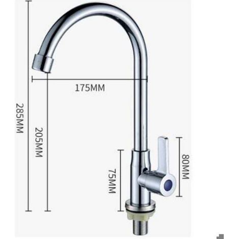 Robinet d'eau froide unique Fournitures de cuisine Bassin de légumes Robinet de cuisine vertical Distributeur d'eau d'évier sur pied