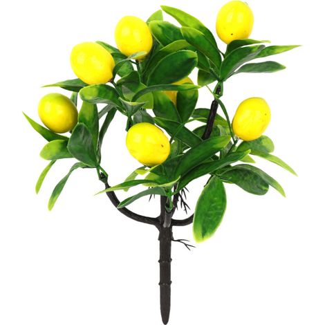 Kumquat-Zitrone im Topf, künstliche Zitrone im Blumentopf, künstliche Zitroneneinsätze, Blumenarrangement für Zuhause, Bürodekoration (3) (1/5)