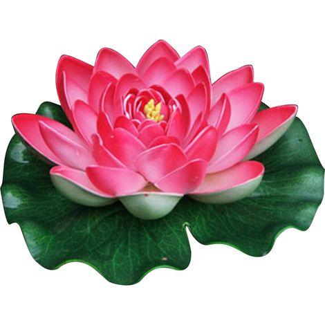 Flores de loto artificiales flotantes de 18 cm (7 pulgadas) - Decoración para estanques, piscinas y acuarios - Hojas de loto de espuma - Nenúfares artificiales - Plantas decorativas (1/5)
