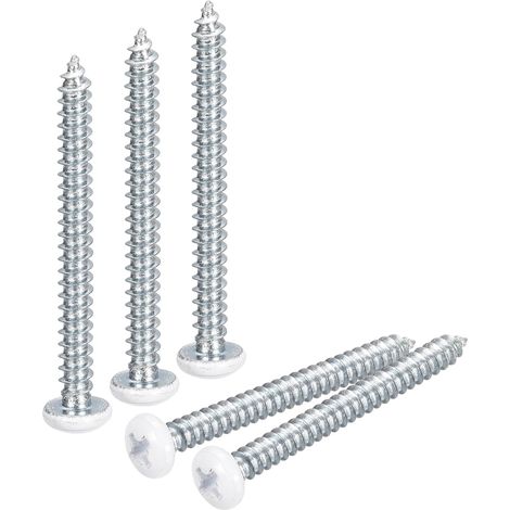 ST3.5x35mm Blanc Vis Autotaraudeuse, 100pcs Poêle Tête Phillips Bois Vis pour Travail Bois (1/5)