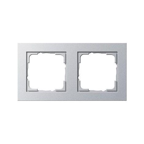 Gira E2 Marco Aluminio Termoplástico Sin Tornillos 2 plazas