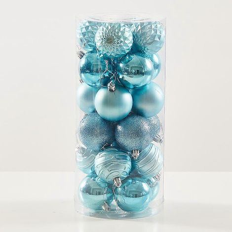 Boules de Noël dorées, décorations pour sapin de Noël, boules décoratives en plastique à surface mate ou brillante, avec décoration à suspendre au sapin (1/4)