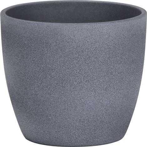 Scheurich Übertopf Serie 920 Ø 14 x 12,1 cm dark stone Blumentöpfe & Übertöpfe